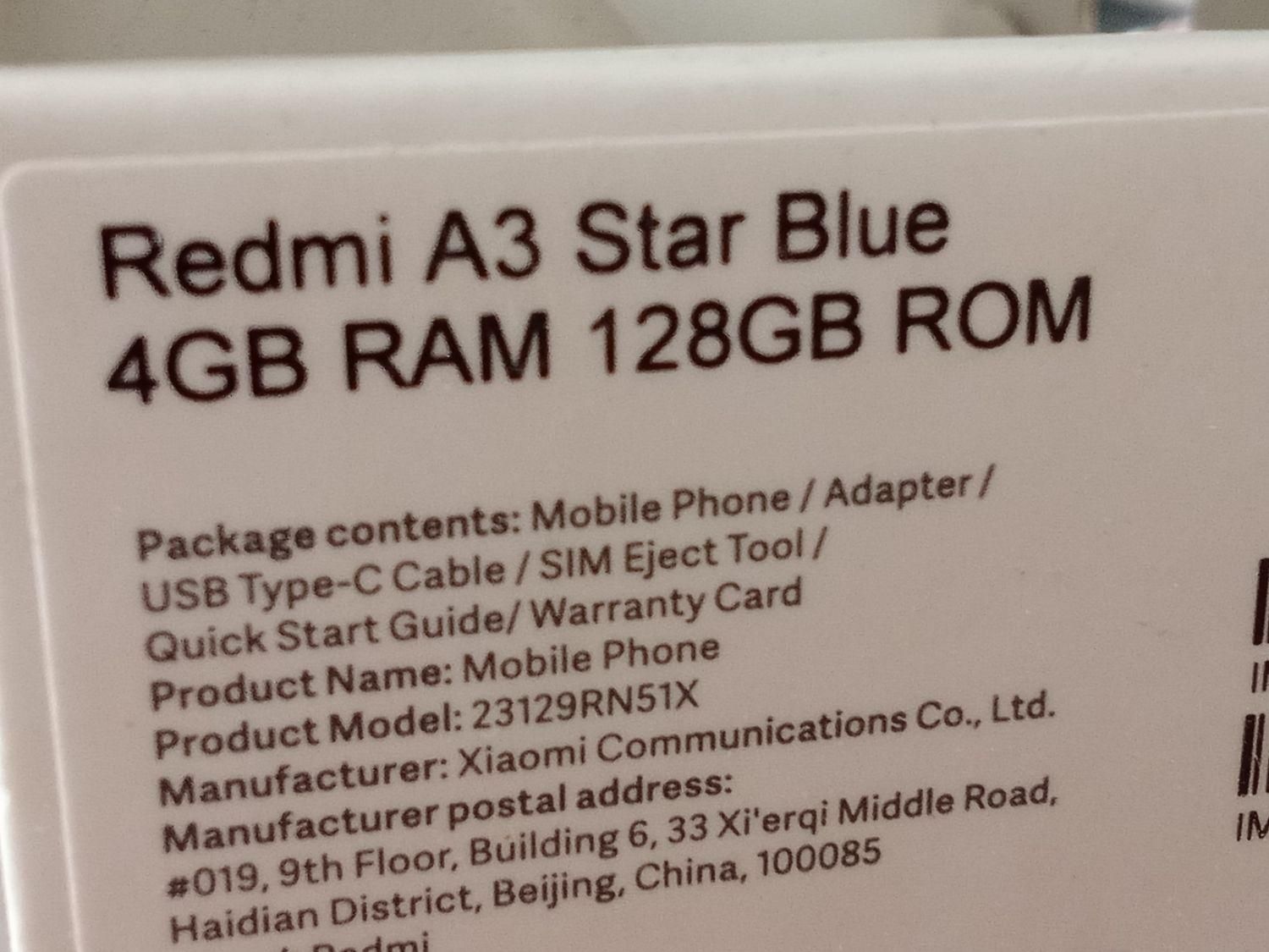 شیائومی redmi a3 4GB RAM 128GB ROM|موبایل|تهران, شهران شمالی|دیوار