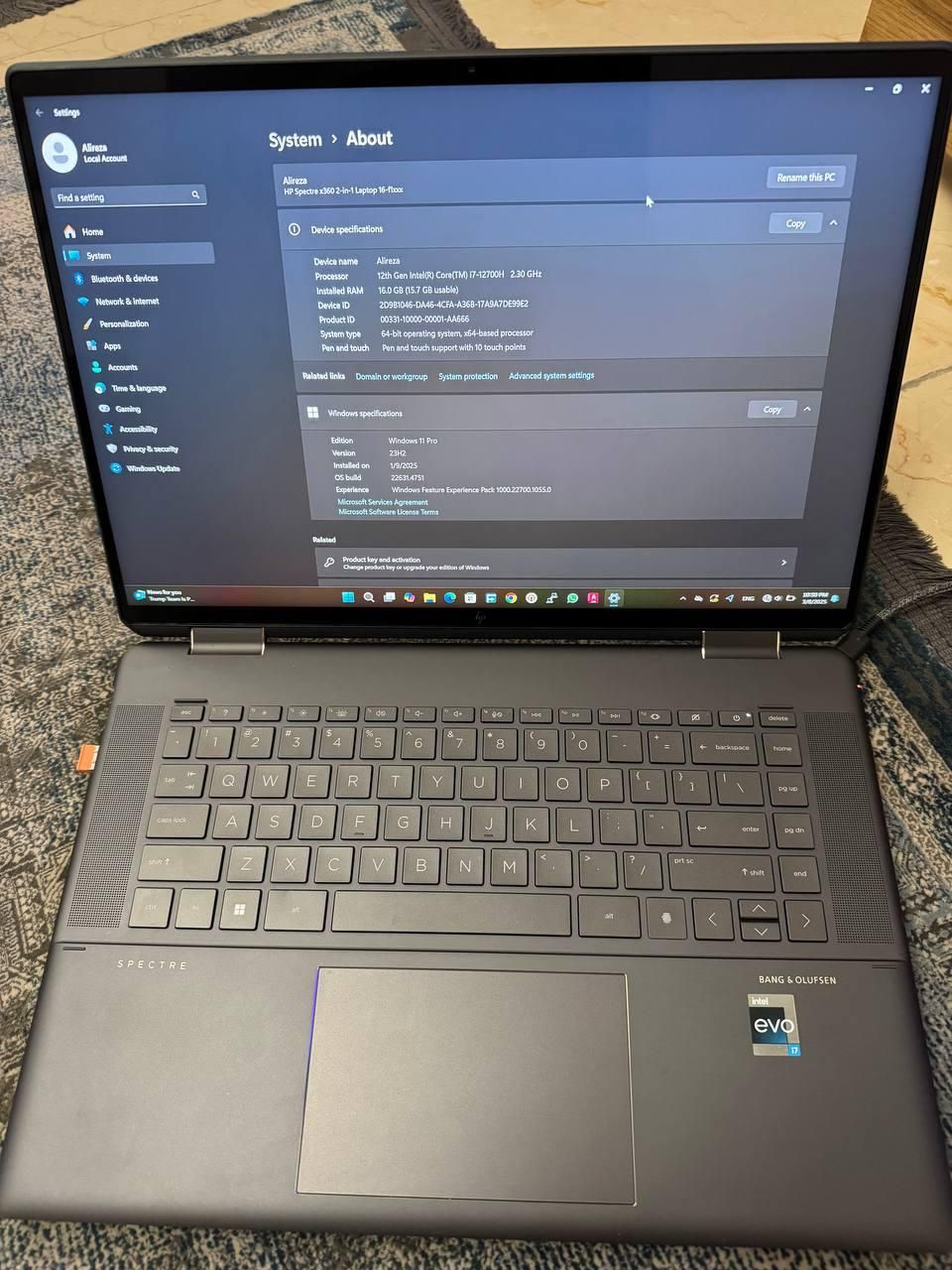 لپتاپ hp spectre i7|رایانه همراه|تهران, دانشگاه علم و صنعت|دیوار