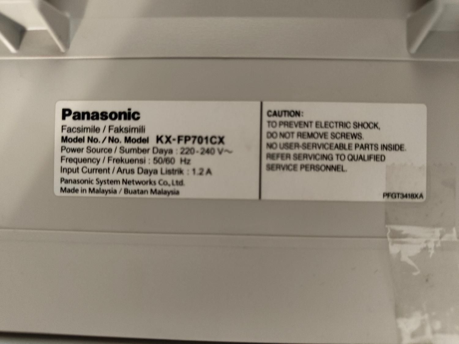 تلفن فکس پاناسونیک مدل KX-FP701CX|پرینتر، اسکنر، کپی، فکس|تهران, چهارصد دستگاه|دیوار