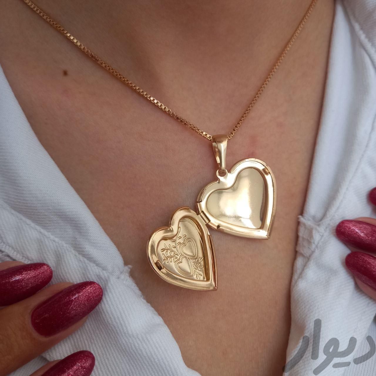 گردنبند قلب بازشو مارک ژوپینگ ابکاری طلا رنگ ثابت|بدلیجات|تهران, طیب|دیوار