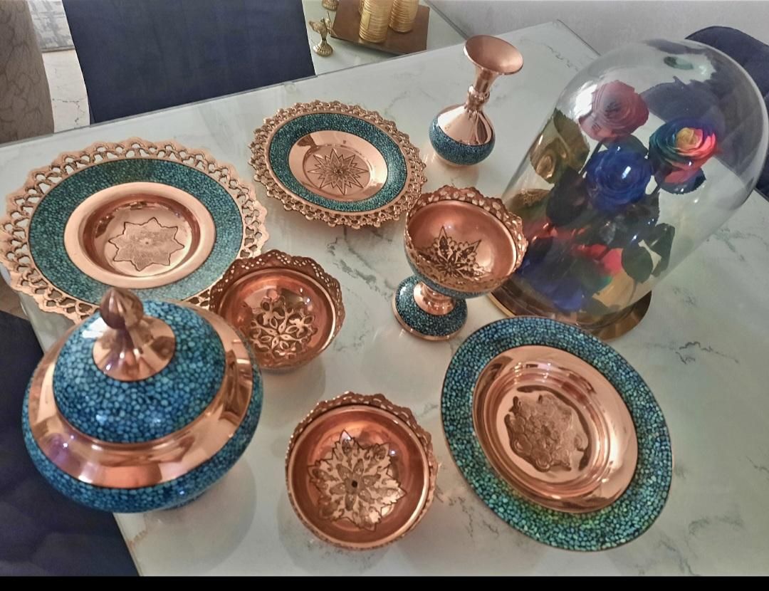 ظروف فیروزه کوب اصل با ضمانت|صنایع دستی و سایر لوازم تزئینی|تهران, استاد معین|دیوار