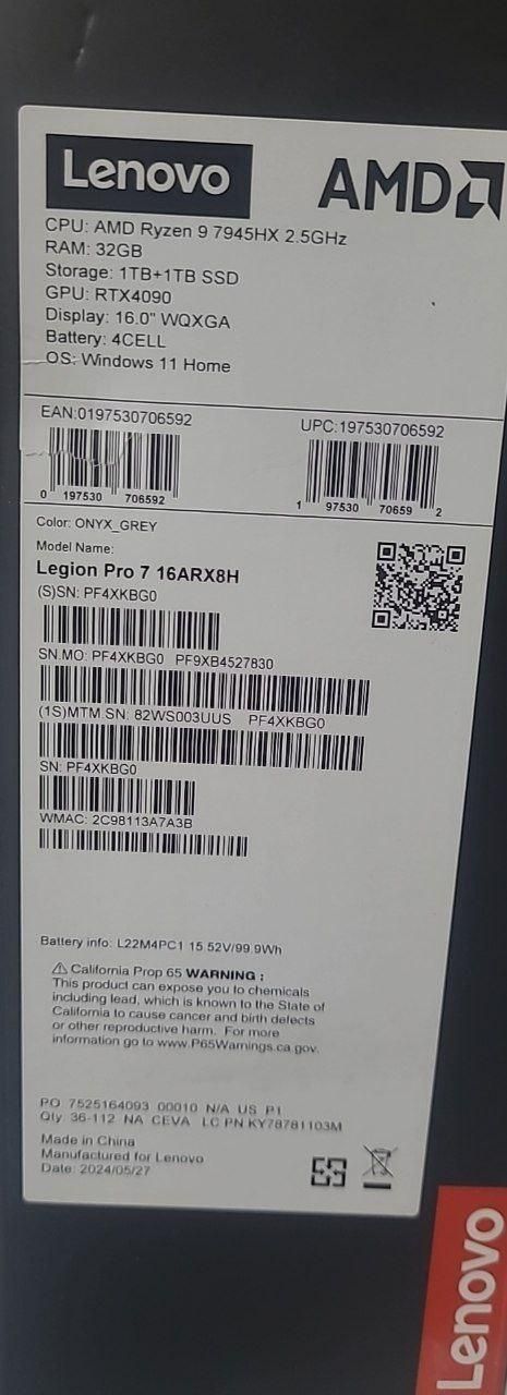 لپ تاپ 16 اینچی لنوو مدل Legion Pro 7 پک USA|رایانه همراه|تهران, میدان ولیعصر|دیوار