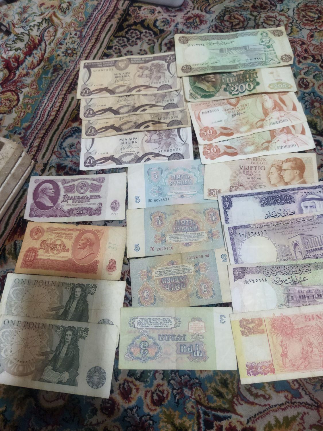 اسکناس‌های ایرانی و خارجی|کلکسیون سکه، تمبر، اسکناس|فلاورجان, |دیوار