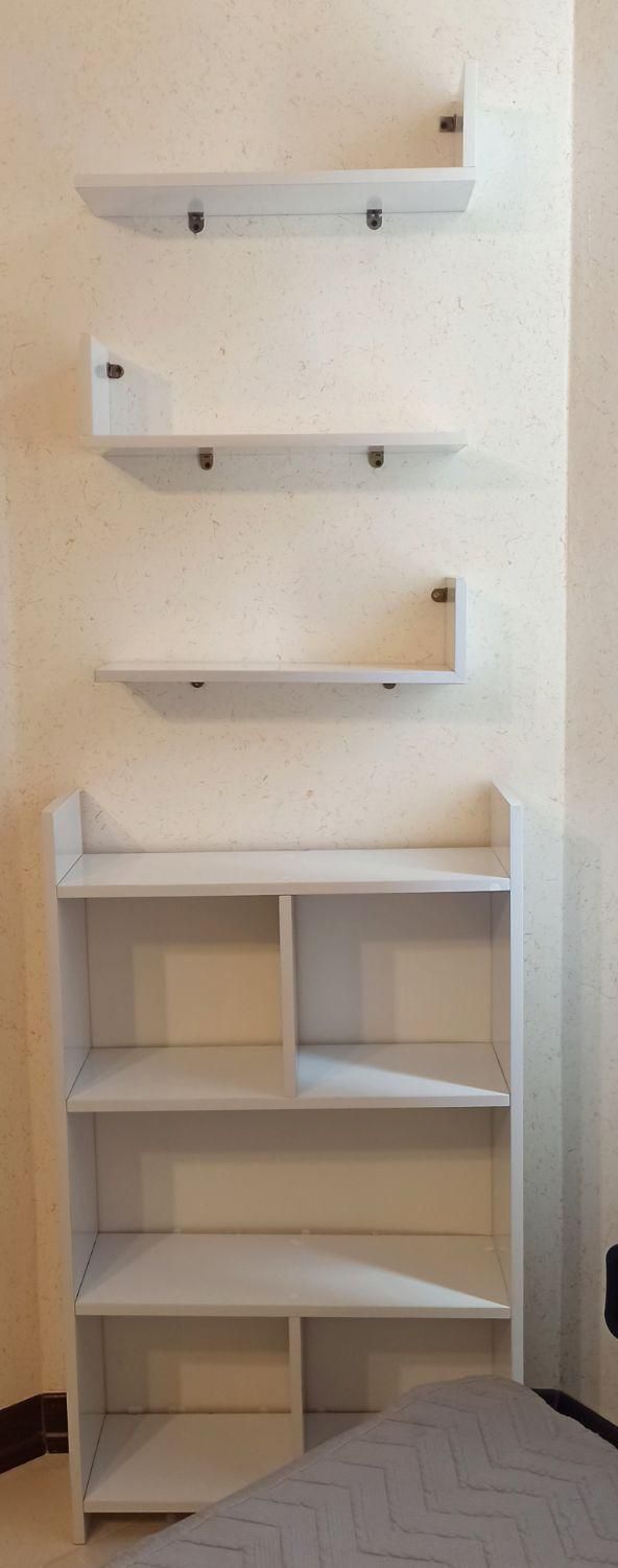 ست کتابخانه ام دی اف و ۳ عدد شلف MDF|کتابخانه، شلف، قفسه‌های دیواری|سنندج, |دیوار