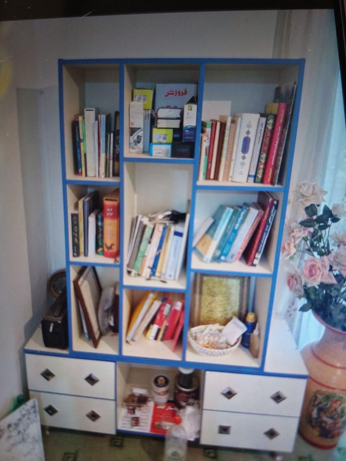 کتابخانه چوبی|کتابخانه، شلف، قفسه‌های دیواری|محمدشهر, |دیوار