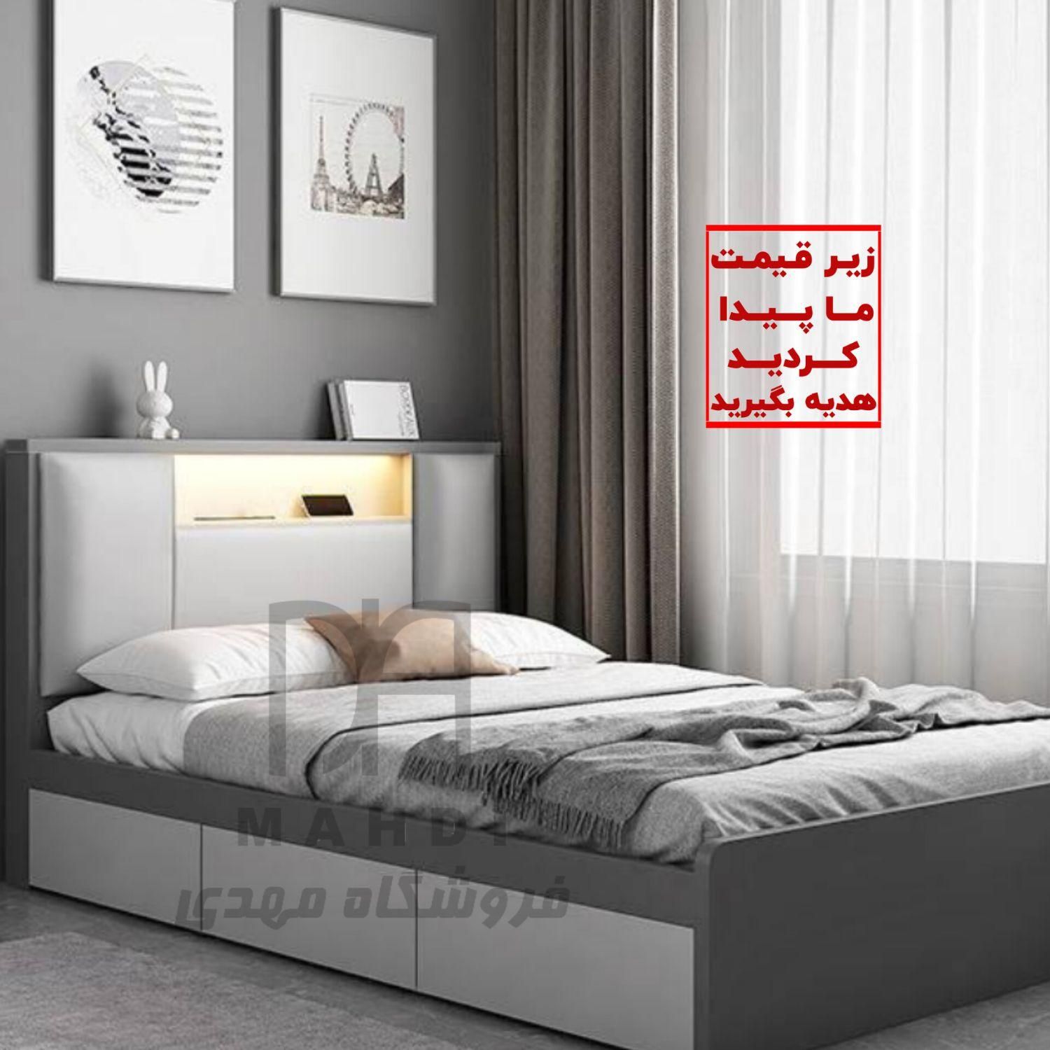تختخواب*تخت مدرن سانا*کشودار*رنگبندی سفارشی*|تخت و سرویس خواب|رشت, شهرک صبا|دیوار
