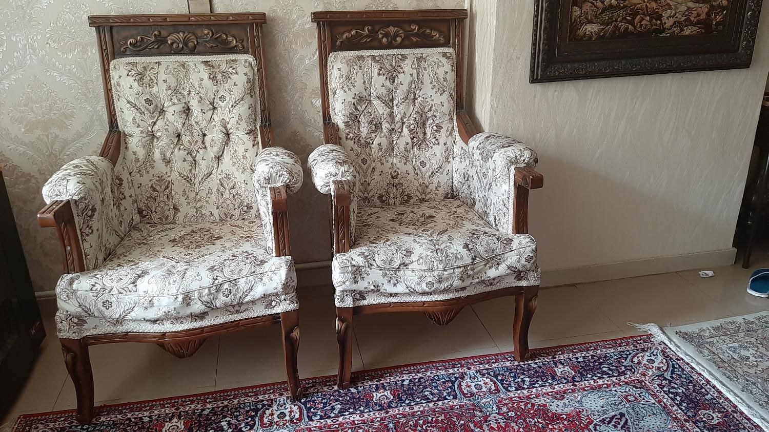 مبلمان ۷ نفره با چوب راش .فروش بعلت مهاجرت|مبلمان خانگی و میز عسلی|تهران, بهمن یار|دیوار