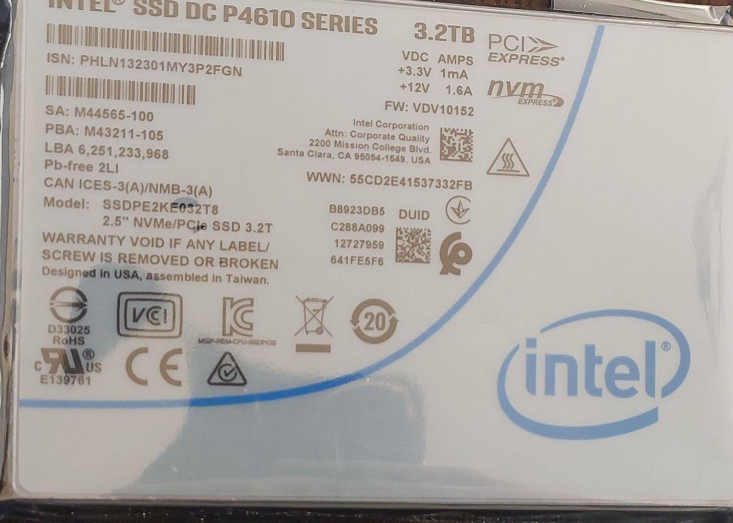 INTEL SSD DC P4610 3.2TB NVMe PCIe U.2|قطعات و لوازم جانبی رایانه|تهران, صادقیه|دیوار