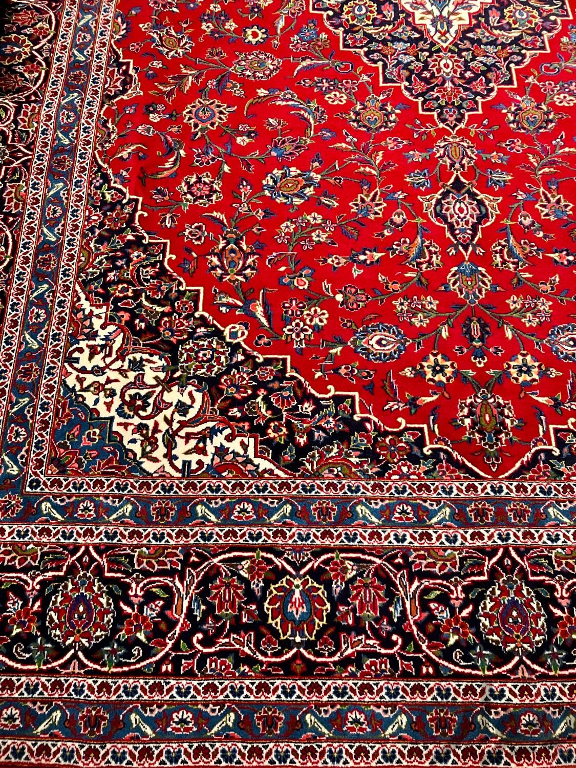فرش دستباف جفت ۱۲ متری کاشان لاکی قطبی دستبافتسینا|فرش|تهران, مولوی|دیوار