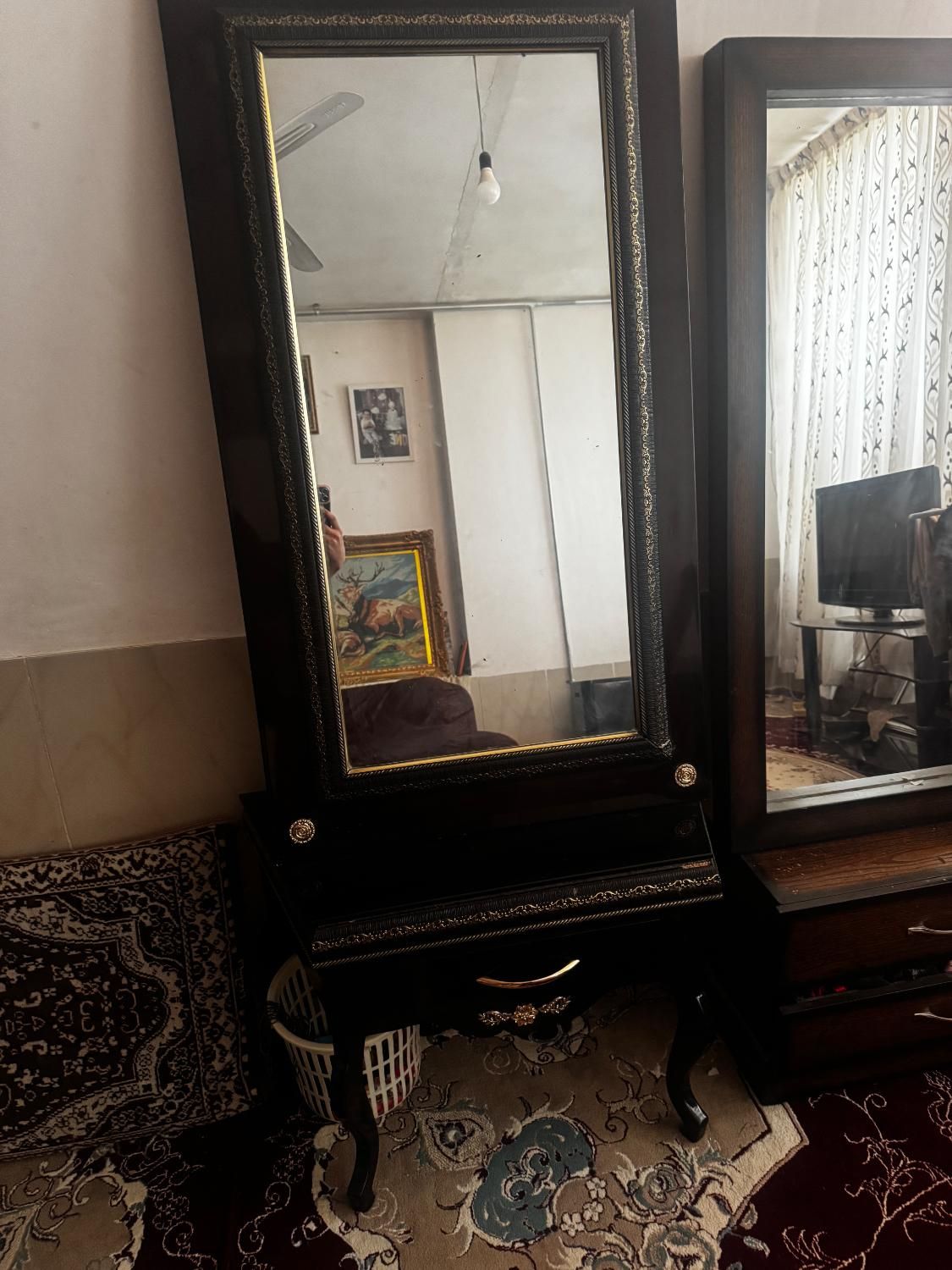 گنجه.اینه دلاور.اینه شمعدان|بوفه، ویترین، کنسول|گناباد, |دیوار