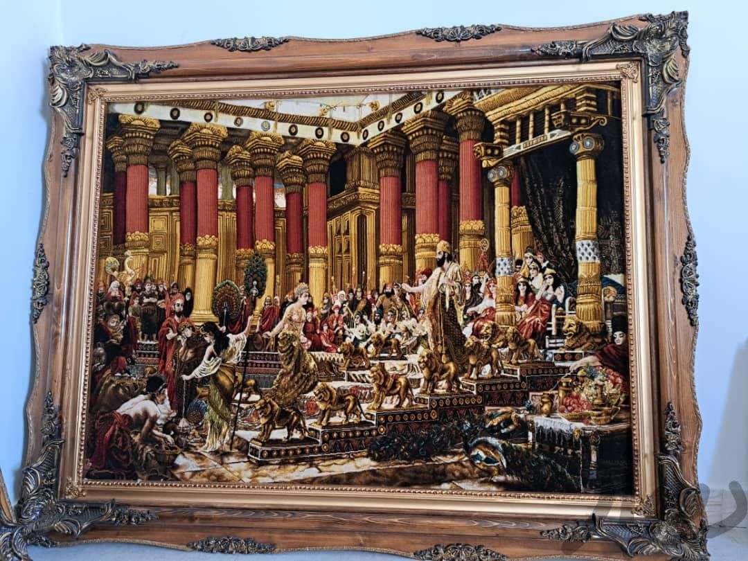 تابلو تخت سلیمان چله ابریشم و اندازه ۱۶۱×۱۲۸|تابلو فرش|اردبیل, |دیوار