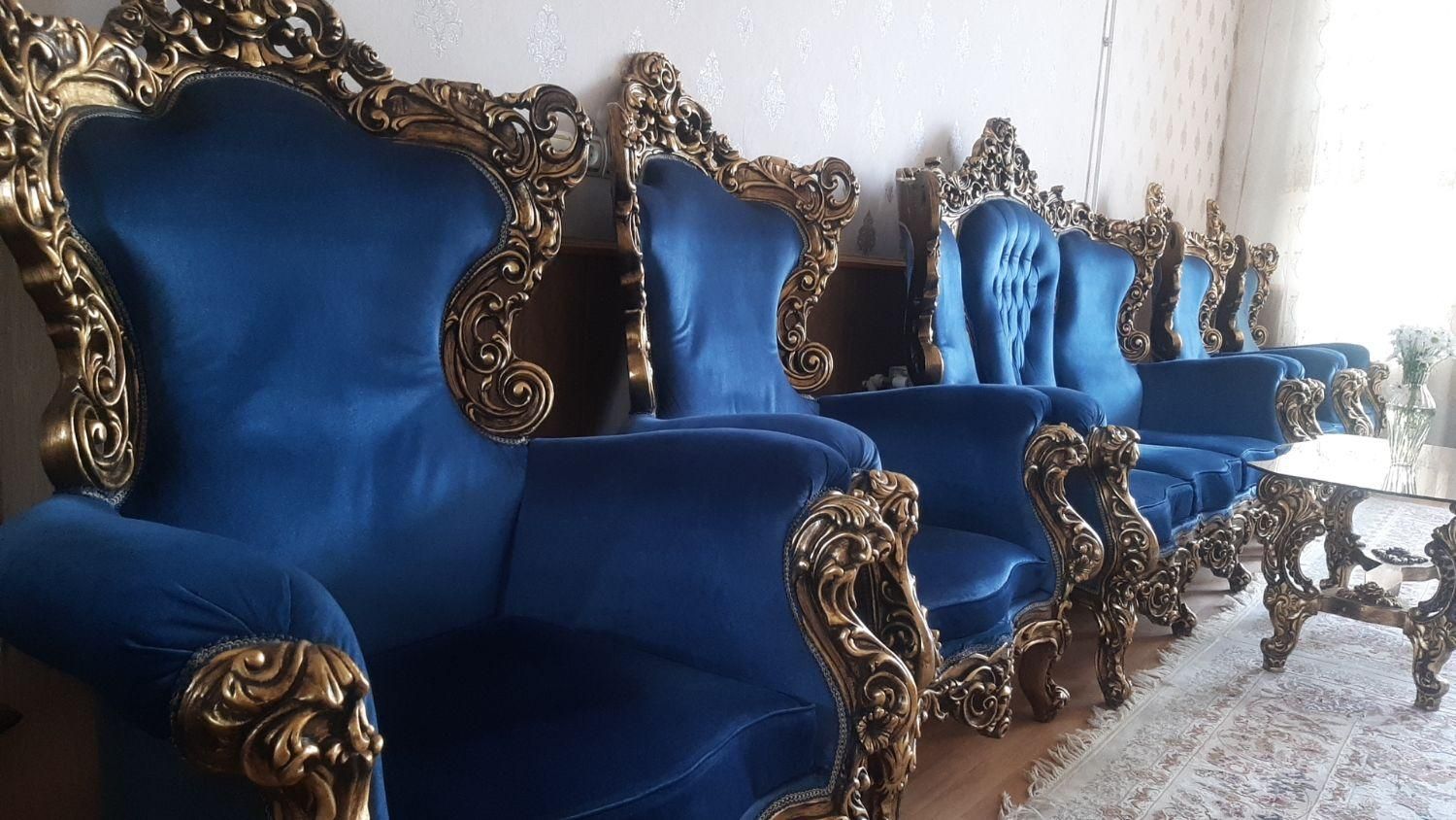 مبل سلطنتی تمام چوب|مبلمان خانگی و میز عسلی|بافق, |دیوار