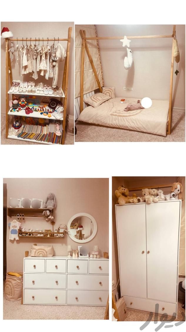 سرویس چوب کامل اتاق کودک|تخت و صندلی بچه|تهران, نیاوران|دیوار