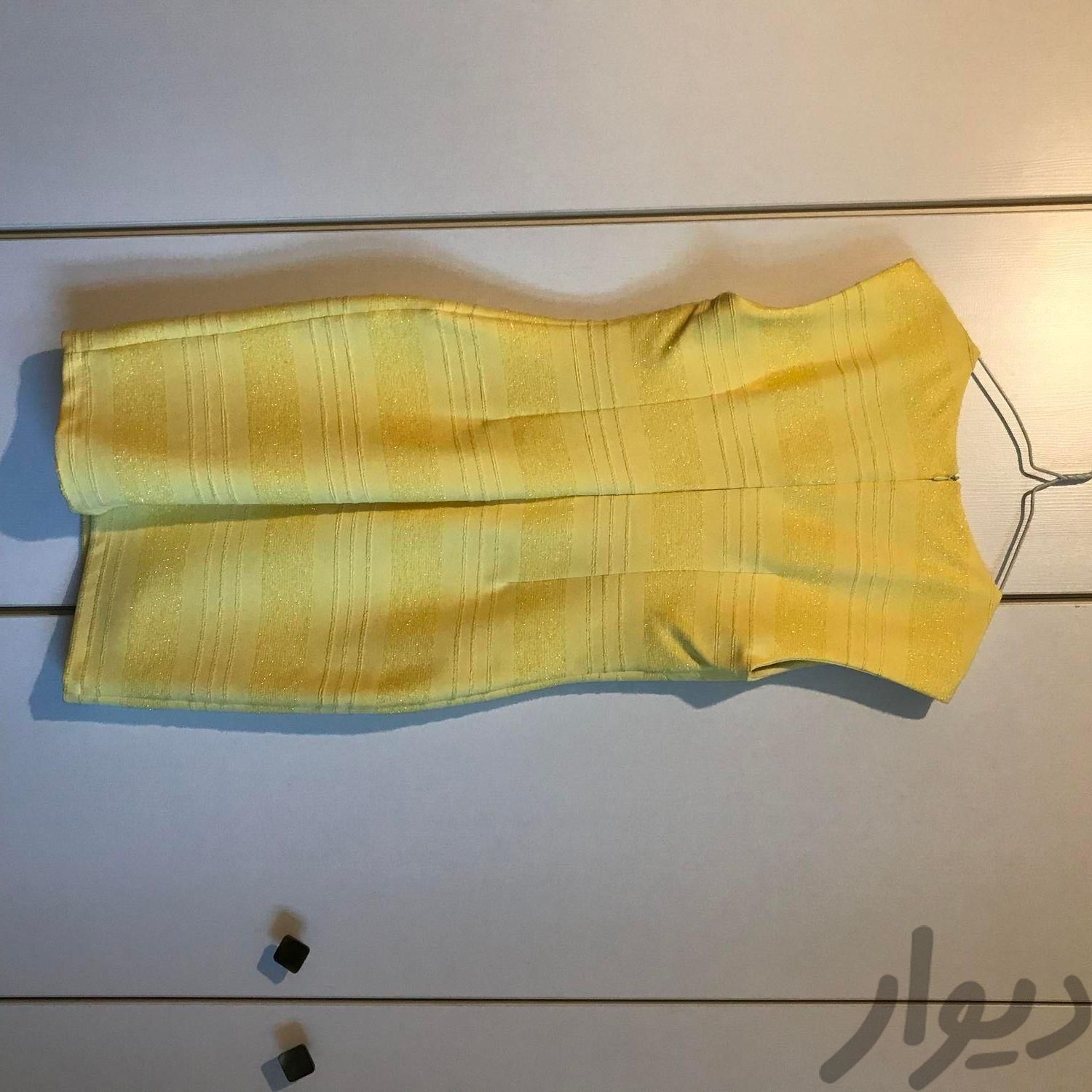 پیراهن مجلسی زرد و سورمه ای|لباس|تهران, شهرک آپادانا|دیوار