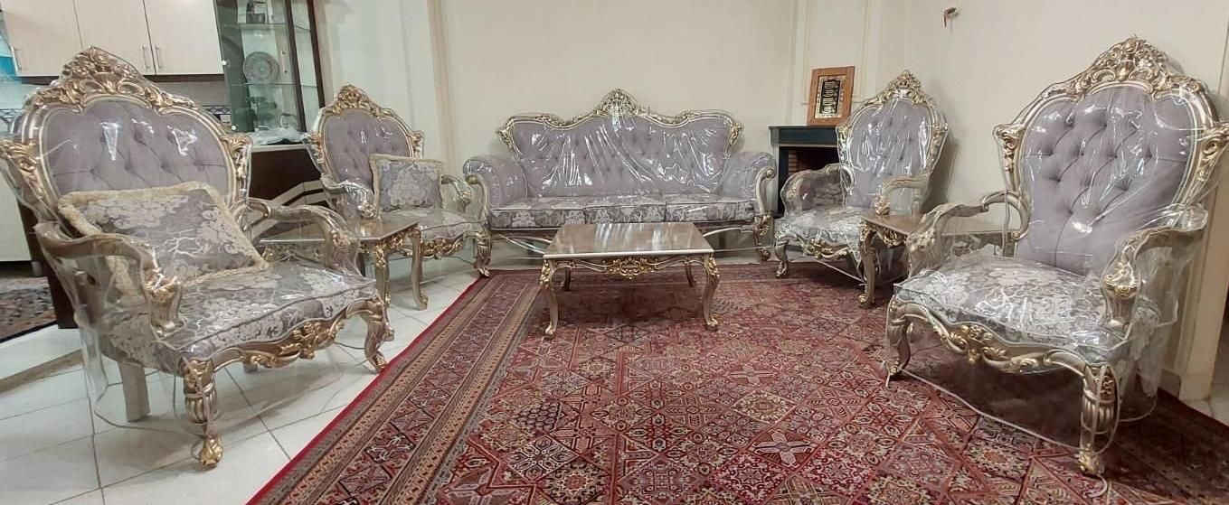 مبل استیل ۷ نفره چوب راش( نو)|مبلمان خانگی و میز عسلی|تهران, دروازه شمیران|دیوار