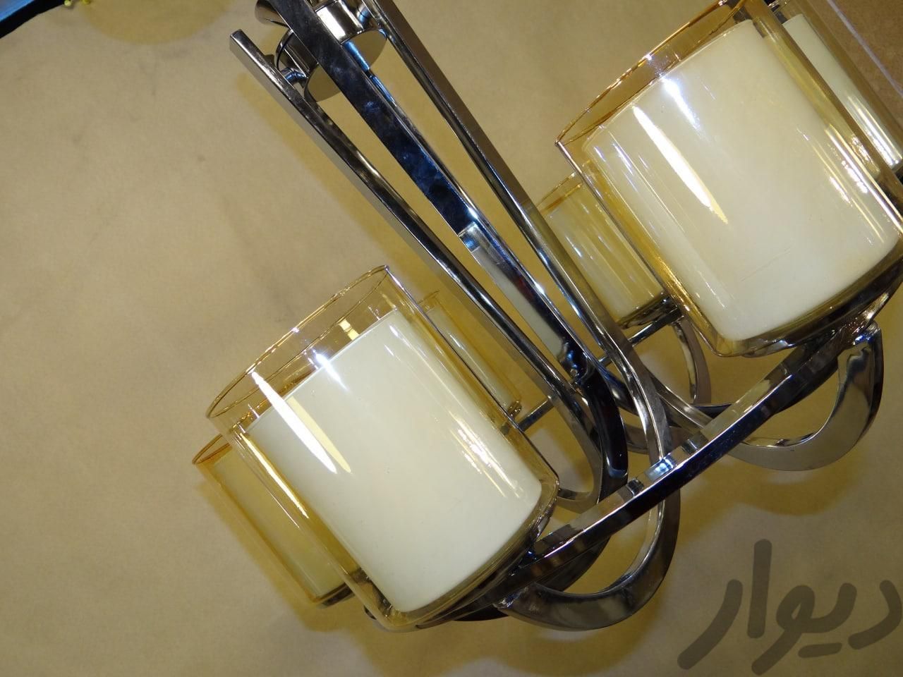 لوستر عصایی نقره ای با حباب دوگلاس پاسارگاد|لوستر و چراغ آویز|مشهد, محله چهارچشمه|دیوار