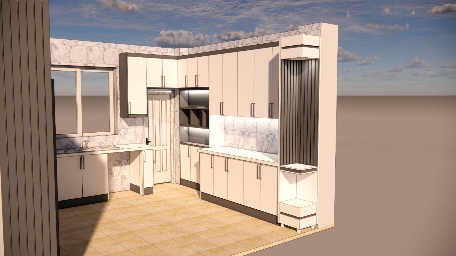 کابینت،طراحی 3D،کابینت ممبران،پلی اورتان،مدرن|مصالح و تجهیزات ساختمان|اسالم, |دیوار