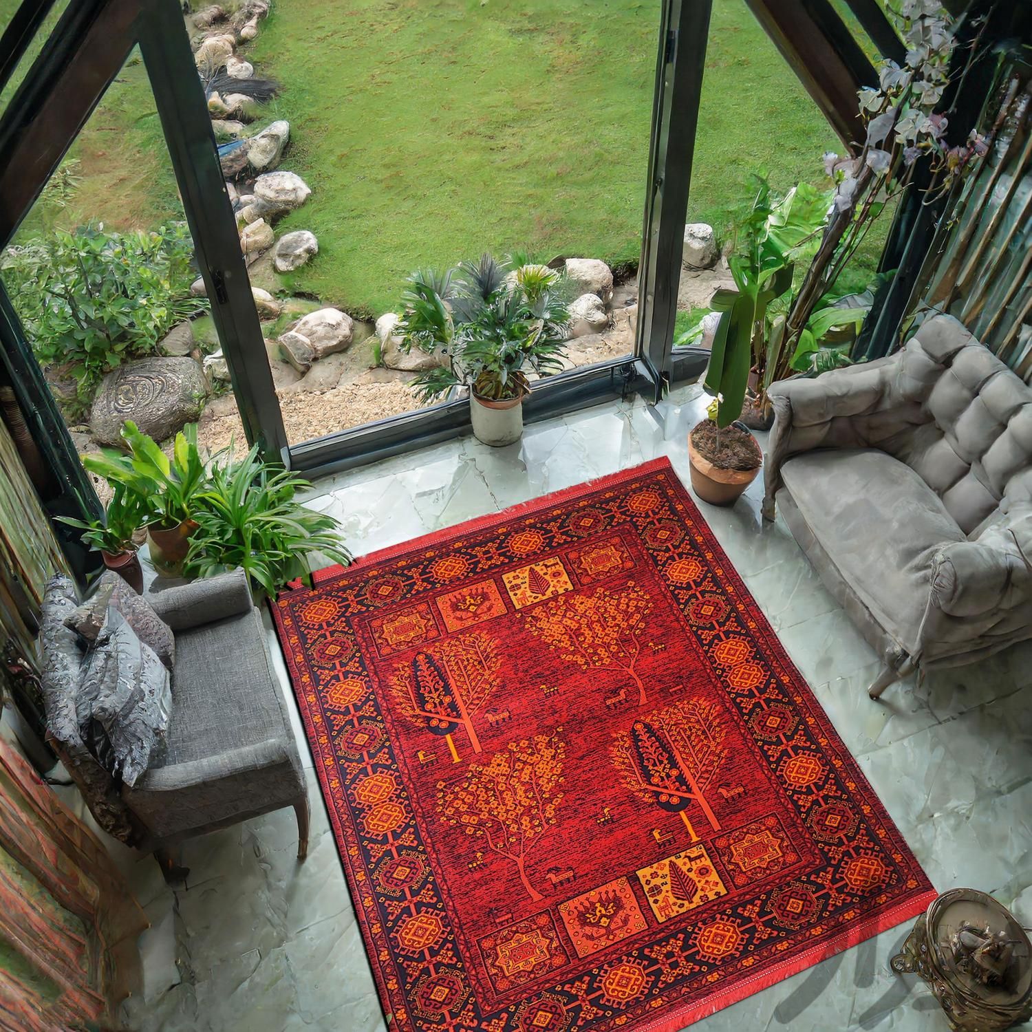 فرش ماشینی سنتی 1/5و4و6و9و12متری وپادری مناسب ویلا قرمز|فرش|تهران, سیروس|دیوار