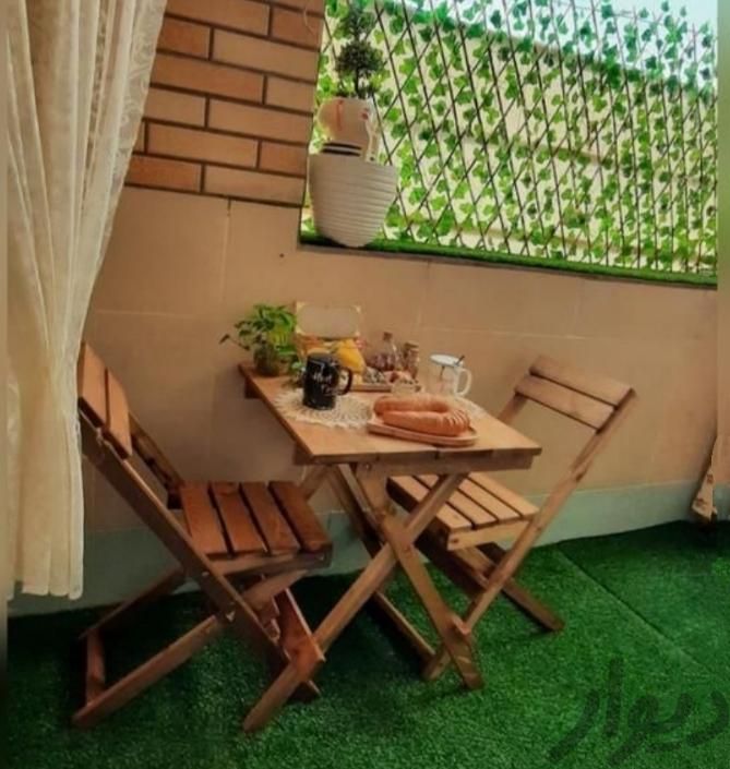 ست میز و صندلی کافه چهار نفره تاشو چوبی مدل حالیا|صندلی و نیمکت|تهران, نواب|دیوار