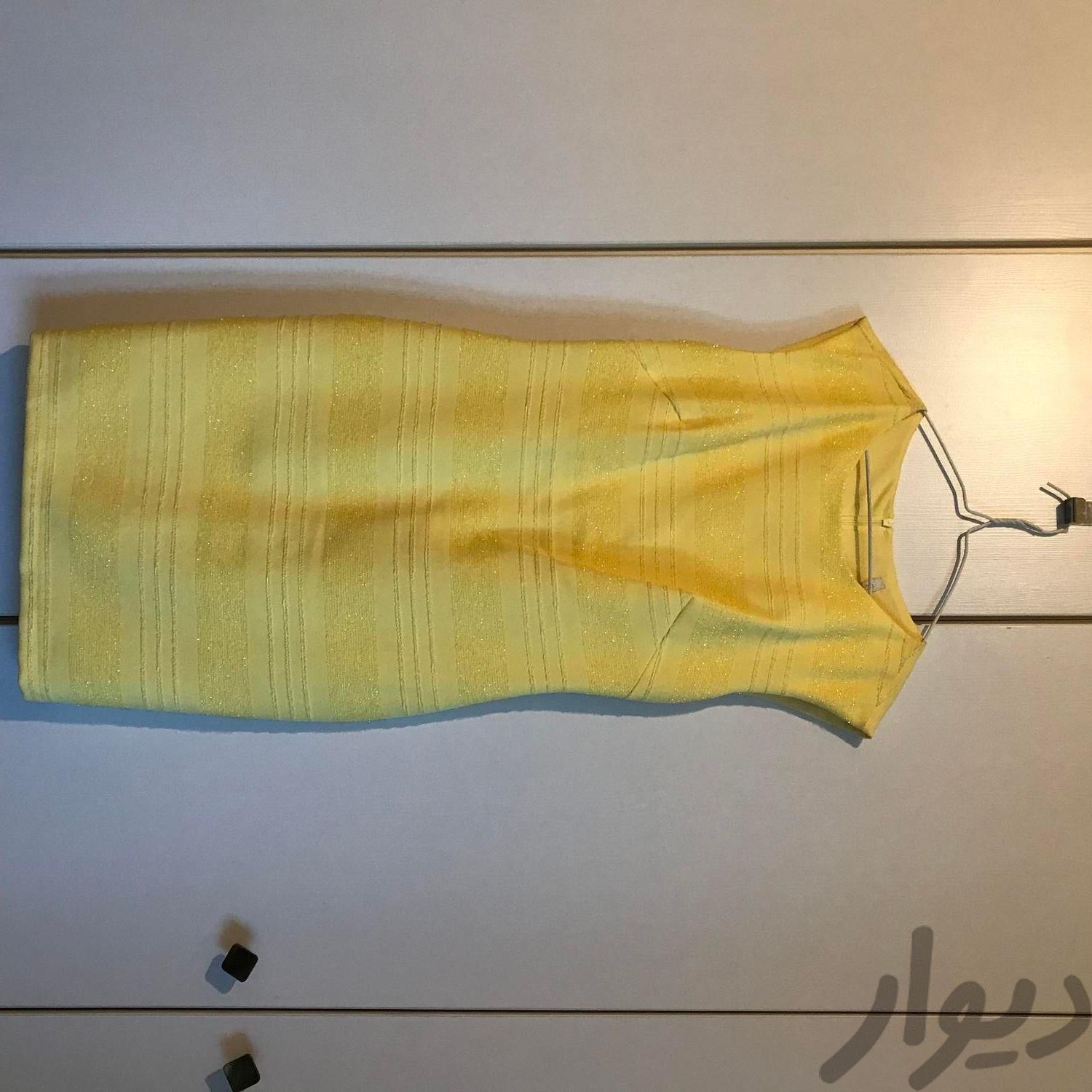 پیراهن مجلسی زرد و سورمه ای|لباس|تهران, شهرک آپادانا|دیوار
