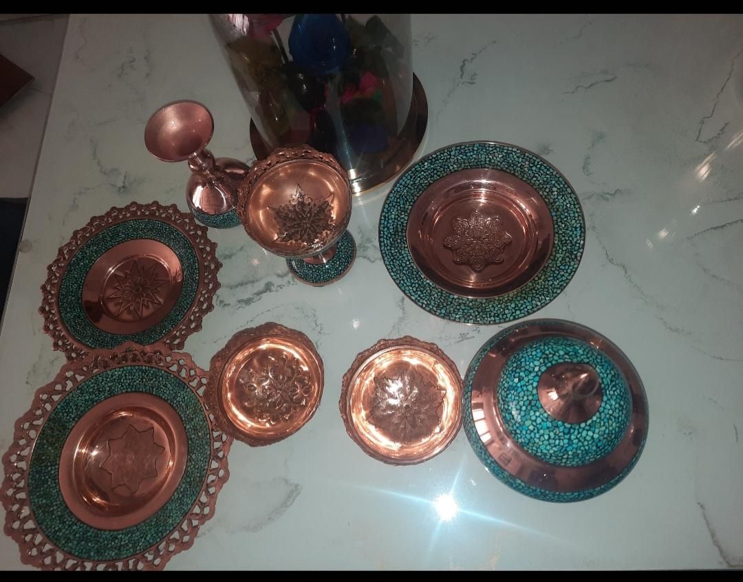 ظروف فیروزه کوب اصل با ضمانت|صنایع دستی و سایر لوازم تزئینی|تهران, استاد معین|دیوار