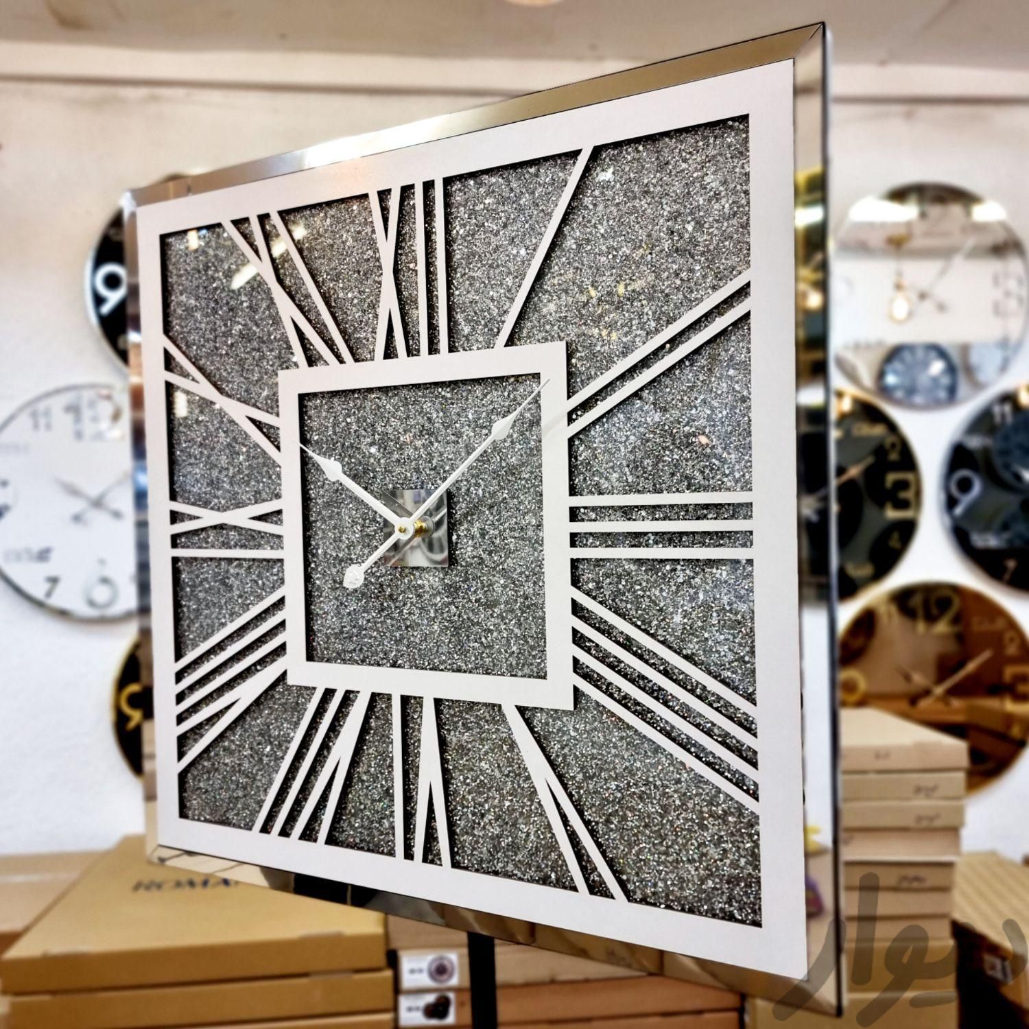 ساعت دیواری آینه ای مدل شاین مربع سیلور کد۱۰۳|ساعت دیواری و تزئینی|تهران, شهید دستغیب|دیوار