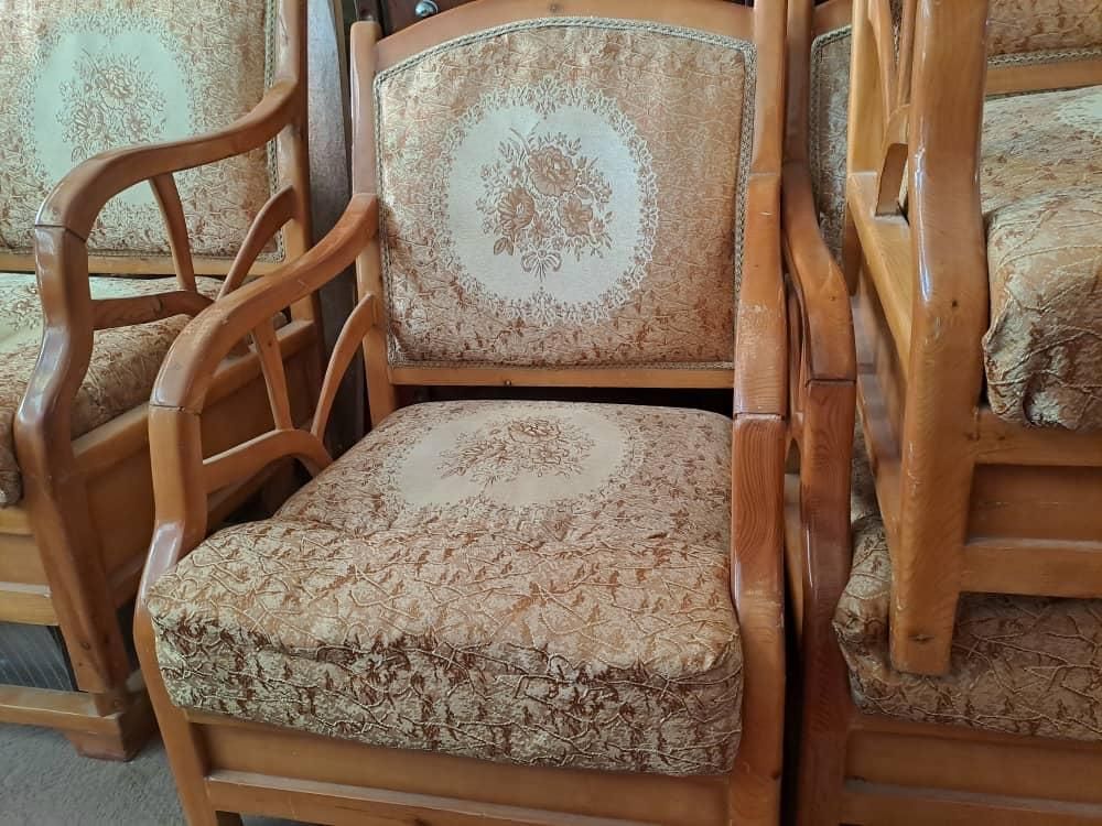 مبل ۸ نفره چوبی|مبلمان خانگی و میز عسلی|مسجد سلیمان, |دیوار