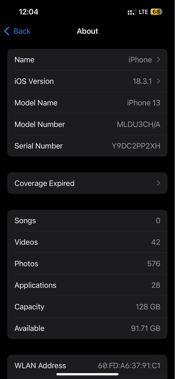 اپل iPhone 13 با حافظهٔ ۱۲۸ گیگابایت|موبایل|اصفهان, شیخ اشراق|دیوار