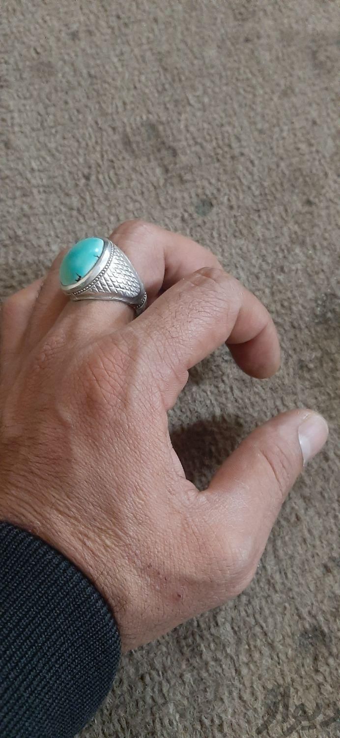 انگشتر نقره فیروزه نیشابور|جواهرات|لاهیجان, |دیوار