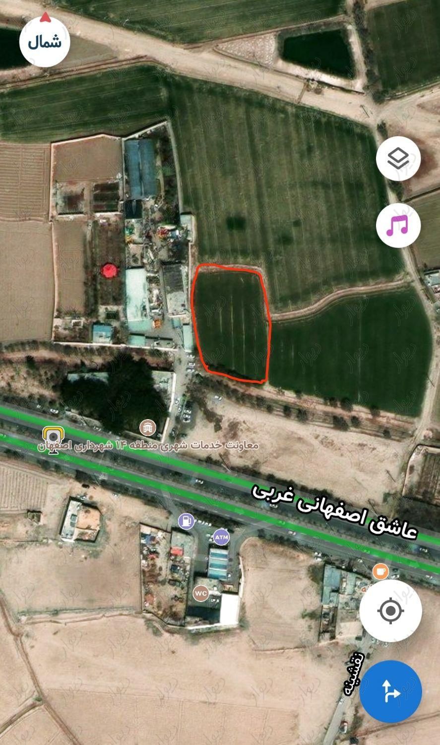 زمین کشاورزی جنب خدمات شهری شهرداری|فروش زمین و کلنگی|اصفهان, باتون|دیوار