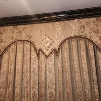 پرده حریر والان و کتیبه چوبی رنگ قهوه ای طلایی..|پرده، رانر و رومیزی|تهران, پونک|دیوار