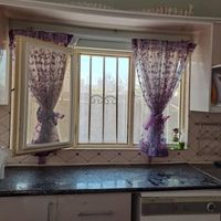 فروش ۴ عدد پرده ساتن شیشه ای|پرده، رانر، رومیزی|ورامین, |دیوار