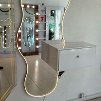 آینه دفرمه نامنظم نور لامپی|آینه|رشت, انصاری|دیوار