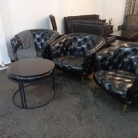 مبل تک نفره چرم چستر مشکی|مبلمان خانگی و میز عسلی|تهران, درب دوم|دیوار