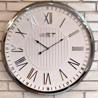 ساعت دیواری فلزی ۶۵سانت نقره ای صفحه سفید|ساعت دیواری و تزئینی|تهران, شهید دستغیب|دیوار