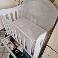 تخت خواب چوبی بچه هم ثابت هم متحرک در حد نو|اسباب و اثاث بچه|تهران, خانی‌آباد نو|دیوار