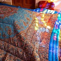 لحاف کرسی طرح یلدا قرمز مدل پشتی تخت سنتی|رختخواب، بالش، پتو|تهران, مینا|دیوار