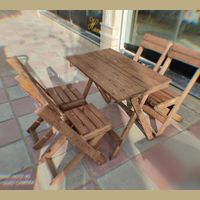 میز وصندلی چوبی دونفره تاشو بامیز گردباغی رستورانی|میز و صندلی غذاخوری|تهران, یافت‌آباد|دیوار