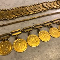گردنبند و دستبند آنتیک طلا ربع سکه پهلوی|جواهرات|تهران, میرداماد|دیوار
