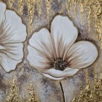 تابلو نقاشی*ورق طلا* طرح سه گل کرم قهوه ای|تابلو، نقاشی و عکس|تهران, عباس‌آباد|دیوار