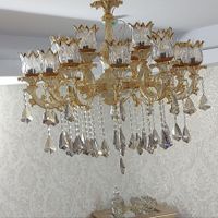 لوستر برنز ۱۸ شاخه ابکاری طلا|لوستر و چراغ آویز|تهران, نازی‌آباد|دیوار