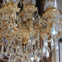 لوستر برنز ۱۸ شاخه ابکاری طلا|لوستر و چراغ آویز|تهران, نازی‌آباد|دیوار
