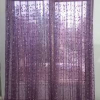 فروش ۴ عدد پرده ساتن شیشه ای|پرده، رانر، رومیزی|ورامین, |دیوار