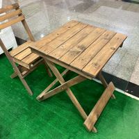 میز وصندلی چوبی دونفره تاشو بامیز گردباغی رستورانی|میز و صندلی غذاخوری|تهران, یافت‌آباد|دیوار