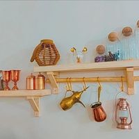شلف بار چوب طبیعی|کتابخانه، شلف، قفسه‌های دیواری|تهران, امام حسین(ع)|دیوار