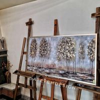 تابلو نقاشی درخت آنتیک، ورق طلا، قاب بژ|تابلو، نقاشی و عکس|تهران, عباس‌آباد|دیوار