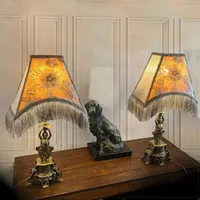 یک جفت آباژور برنز (برنجی)|چراغ خواب و آباژور|تهران, جنت‌آباد جنوبی|دیوار