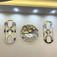 ساعت دیواری ۳ تیکه طرح آینه ای ( یونانی )