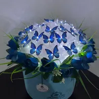 دسته گل رز روبانی و پروانه جاودان|گل مصنوعی|برازجان, |دیوار