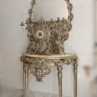 آینه و شمعدون برنز